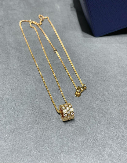 [Love's Uplift]BEE LOVE DIAMOND PAVED 3 ROW NECKLACE