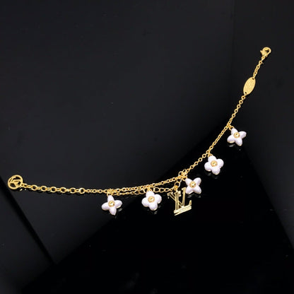 [Love's Uplift]LOGO 6 MOTIF STAR AND SUN GOLD BRACELET