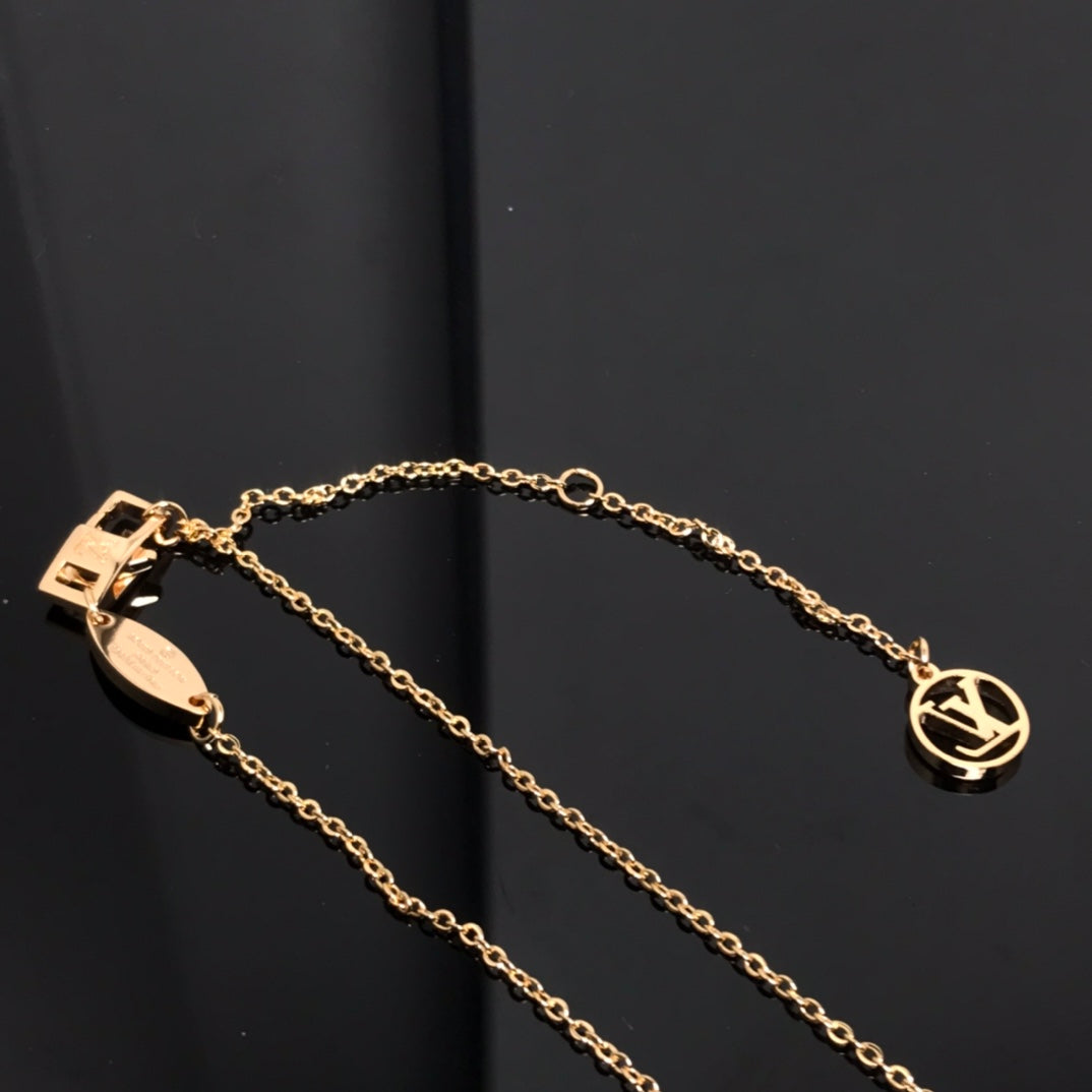 [Love's Uplift]COLOR BLOSSOM PINK MOP SUN GOLD NECKLACE