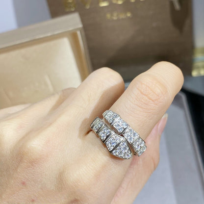 [Love's Uplift]SERPENTI RING SILVER DIAMOND PAVED