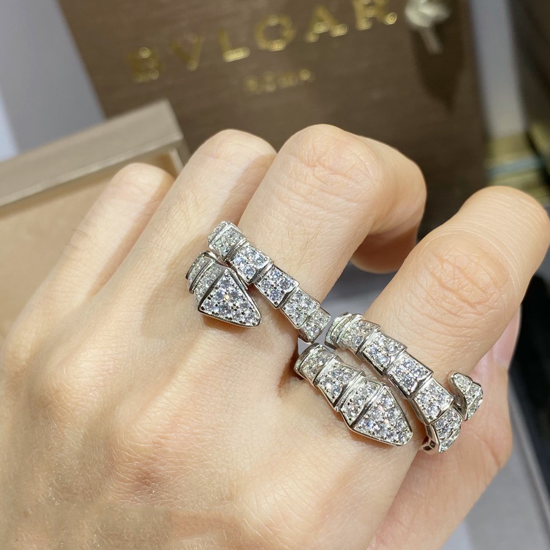 [Love's Uplift]SERPENTI RING SILVER DIAMOND PAVED