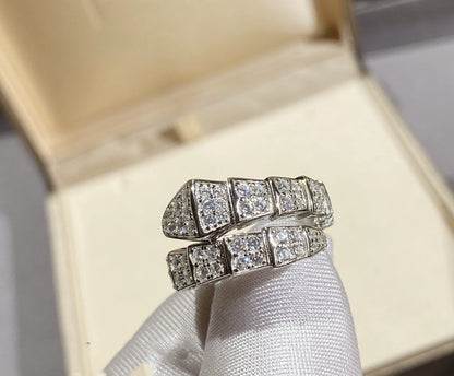 [Love's Uplift]SERPENTI RING SILVER DIAMOND PAVED