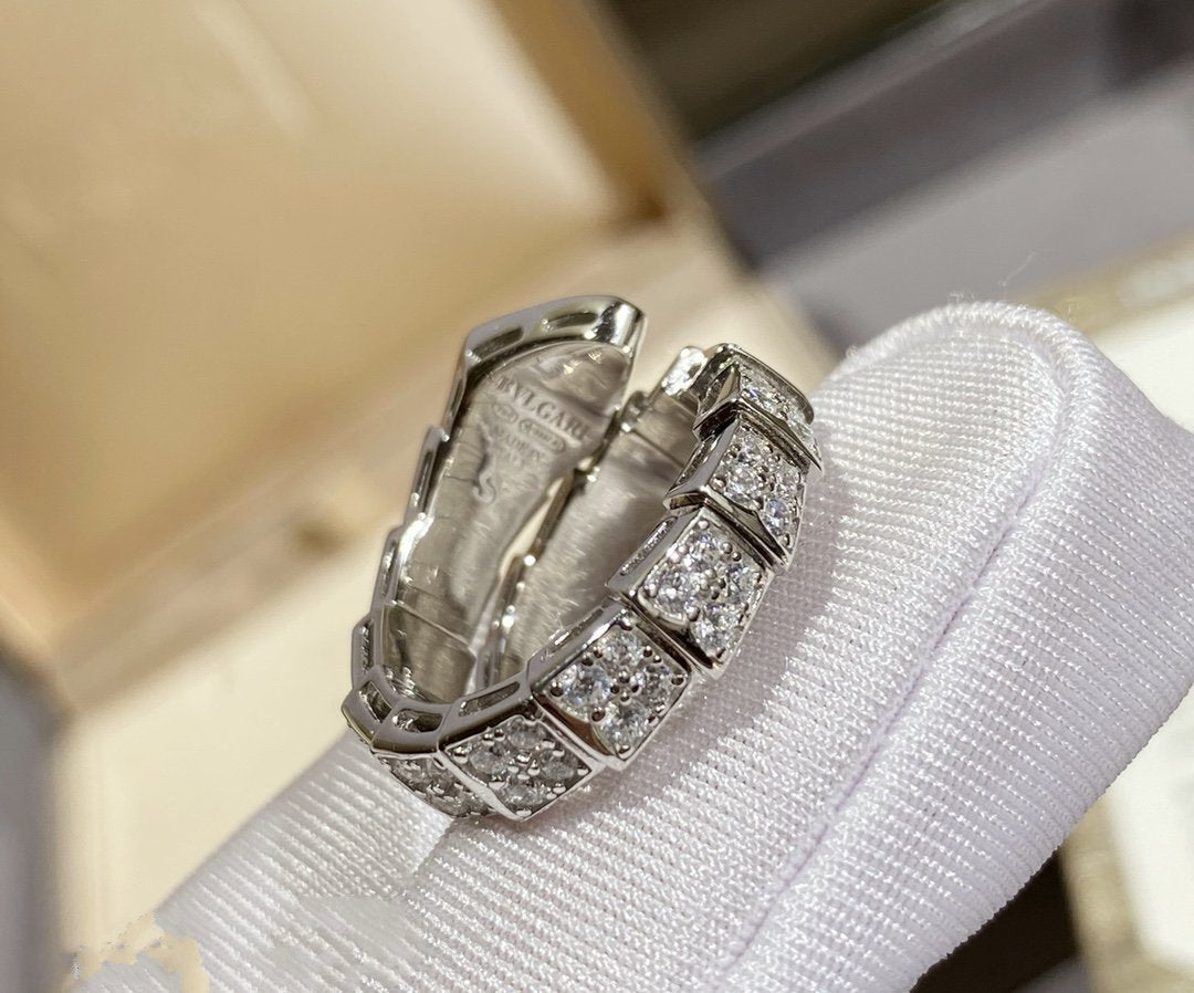 [Love's Uplift]SERPENTI RING SILVER DIAMOND PAVED