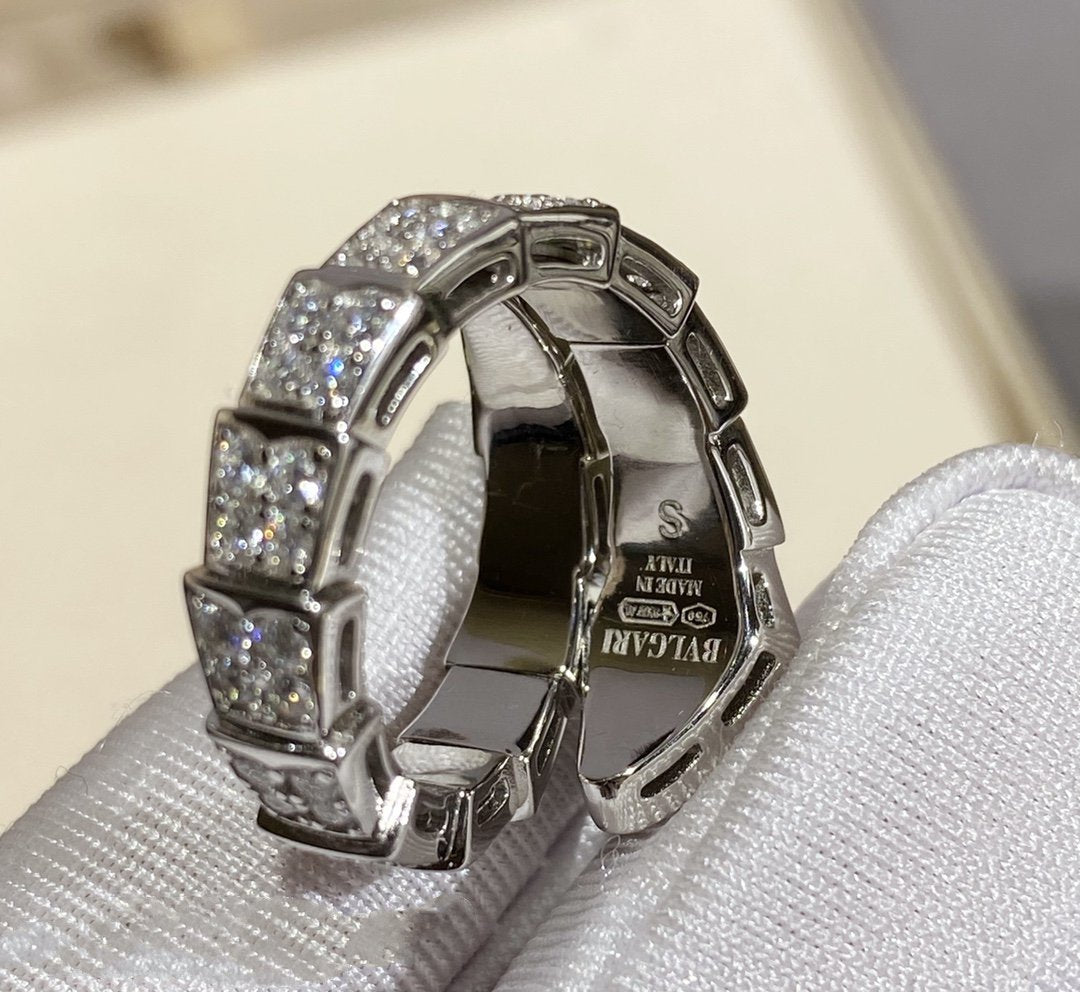 [Love's Uplift]SERPENTI RING SILVER DIAMOND PAVED