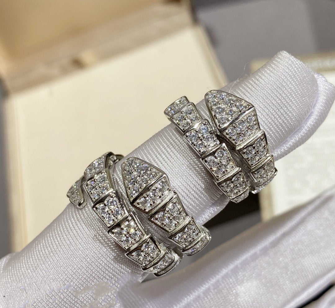 [Love's Uplift]SERPENTI RING SILVER DIAMOND PAVED