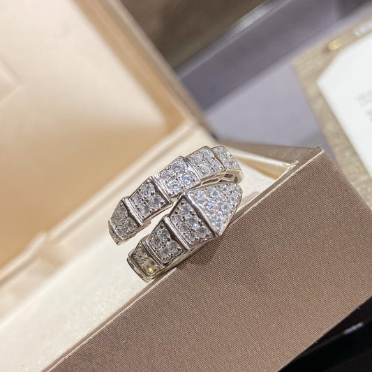 [Love's Uplift]SERPENTI RING SILVER DIAMOND PAVED
