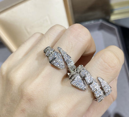 [Love's Uplift]SERPENTI LARGE RING SILVER DIAMOND PAVED