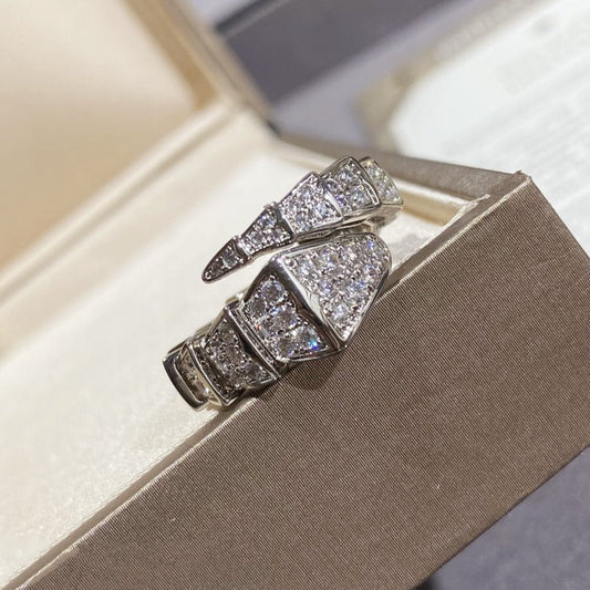 [Love's Uplift]SERPENTI LARGE RING SILVER DIAMOND PAVED