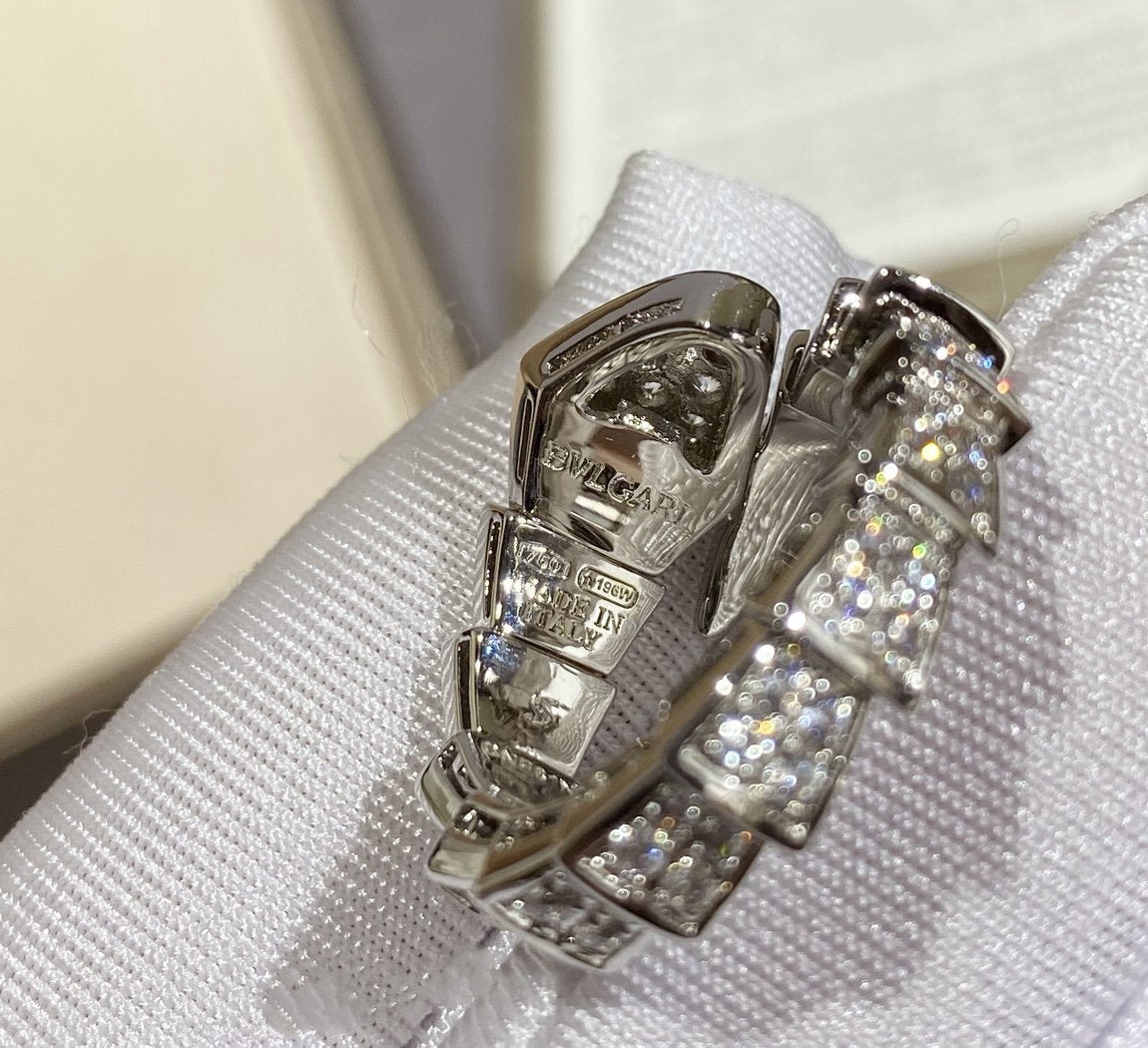 [Love's Uplift]SERPENTI LARGE RING SILVER DIAMOND PAVED