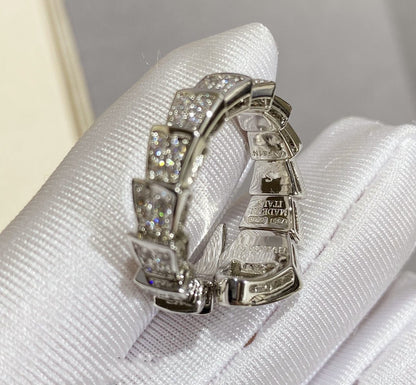 [Love's Uplift]SERPENTI LARGE RING SILVER DIAMOND PAVED