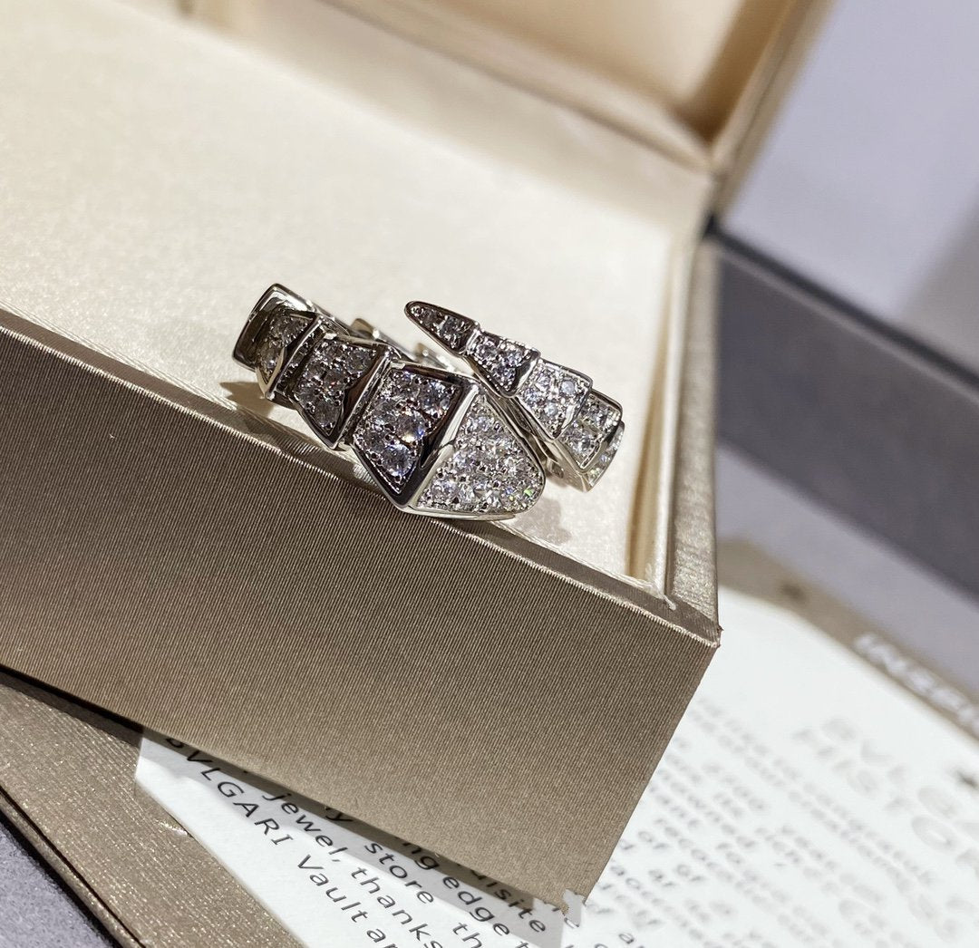 [Love's Uplift]SERPENTI LARGE RING SILVER DIAMOND PAVED