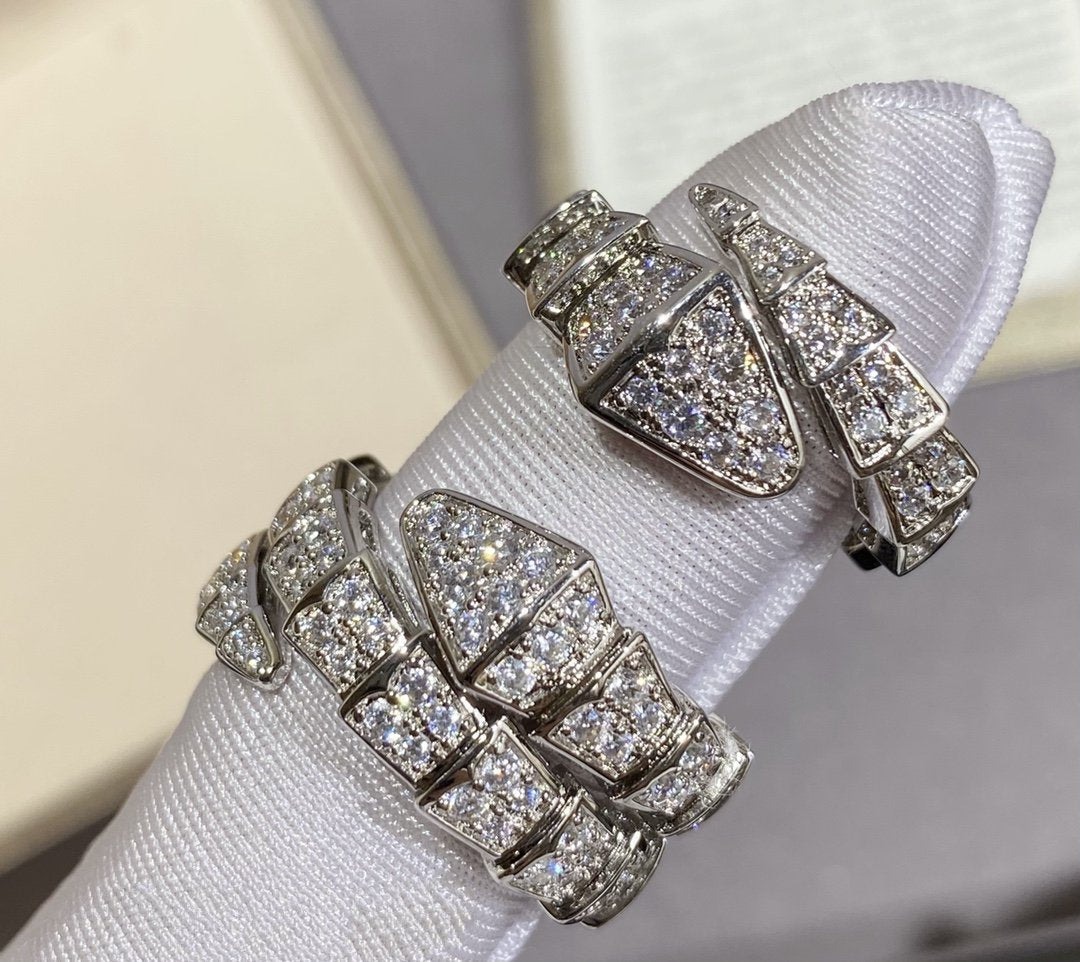 [Love's Uplift]SERPENTI LARGE RING SILVER DIAMOND PAVED