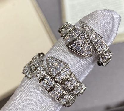 [Love's Uplift]SERPENTI LARGE RING SILVER DIAMOND PAVED