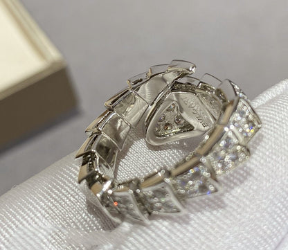 [Love's Uplift]SERPENTI LARGE RING SILVER DIAMOND PAVED