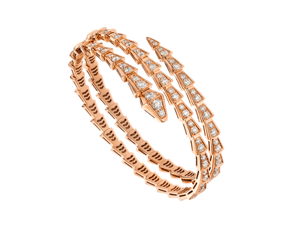 [Love's Uplift]SERPENTI BRACELET PINK GOLD DIAMOND DOUBLE ROW