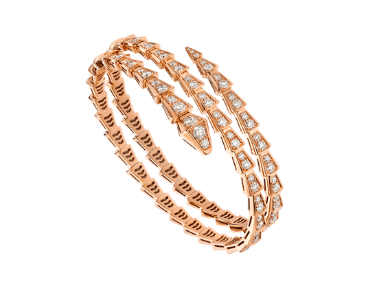 [Love's Uplift]SERPENTI BRACELET PINK GOLD DIAMOND DOUBLE ROW