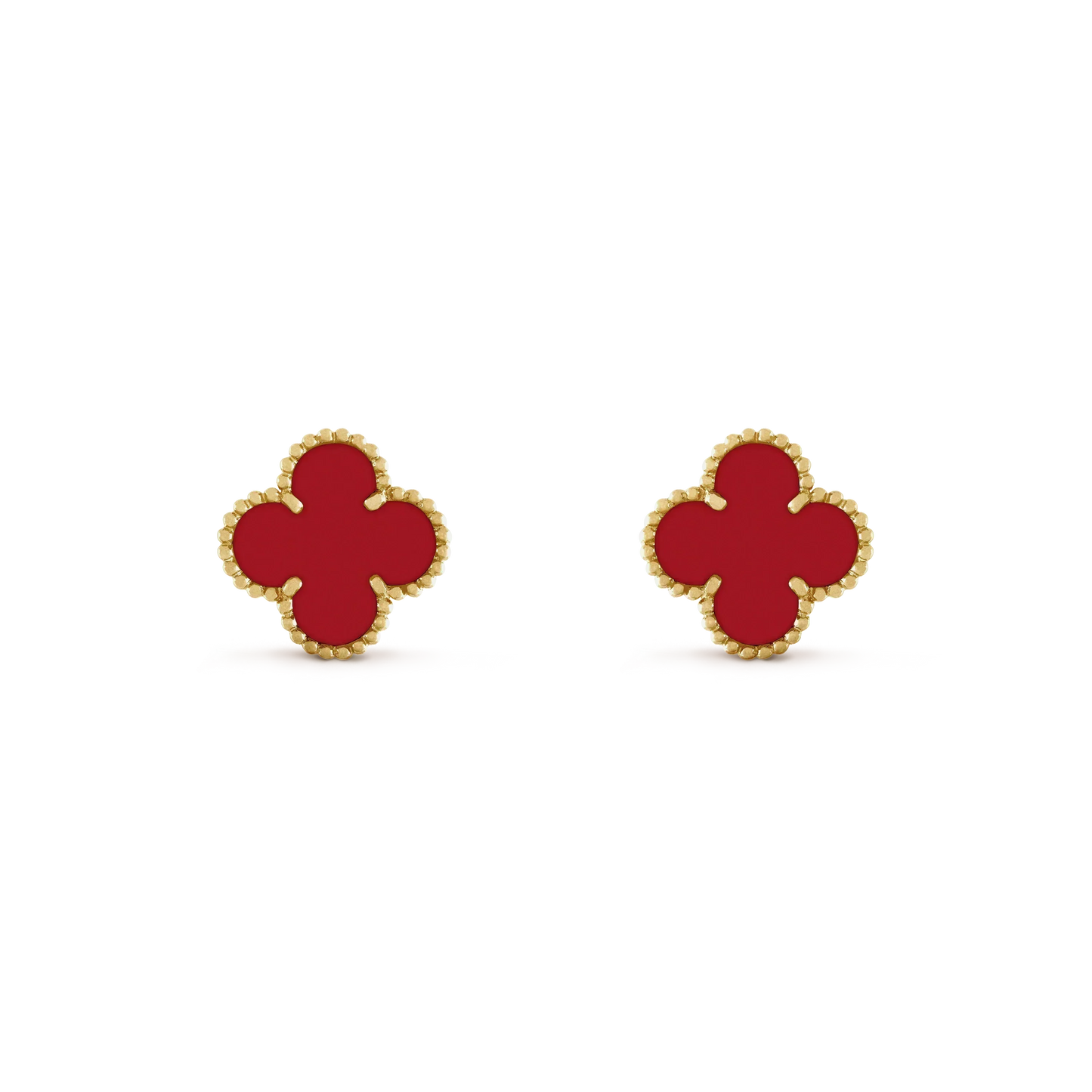 [Love's Uplift]CLOVER MINI 9.5MM CARNELIAN EARRINGS