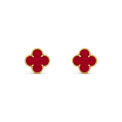 [Love's Uplift]CLOVER MEDIUM 1 MOTIFS CARNELIAN  EARRINGS