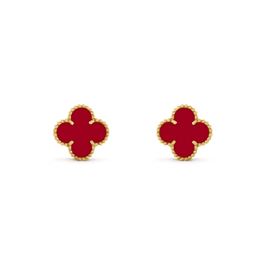 [Love's Uplift]CLOVER MEDIUM 1 MOTIFS CARNELIAN  EARRINGS