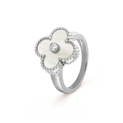 [Love's Uplift]CLOVER SILVER MOP DIAMOND RING