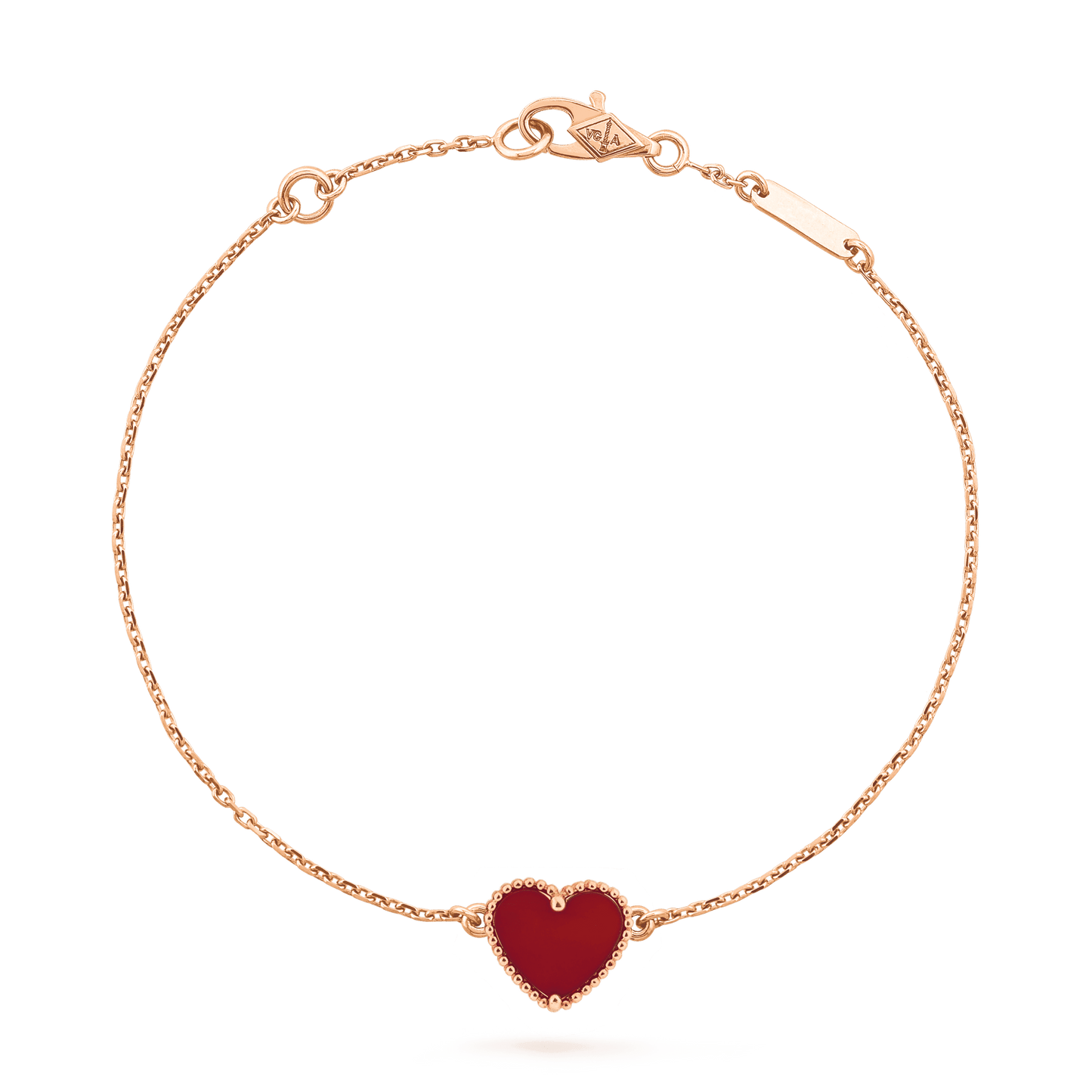 [Love's Uplift]HEART CARNELIAN PINK GOLD BRACELET