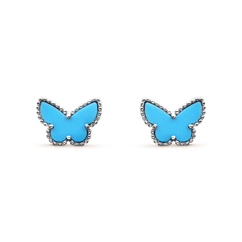 [Love's Uplift]BUTTERFLY TURQUOISE EARRINGS SILVER