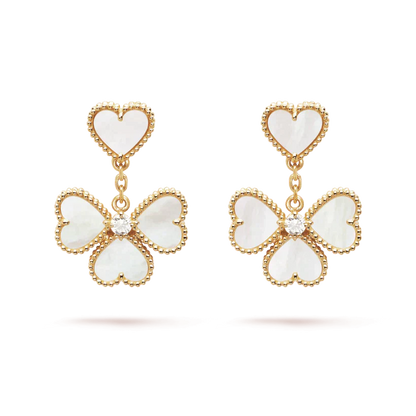 [Love's Uplift]CLOVER SWEET WHITE MOP EARRINGS