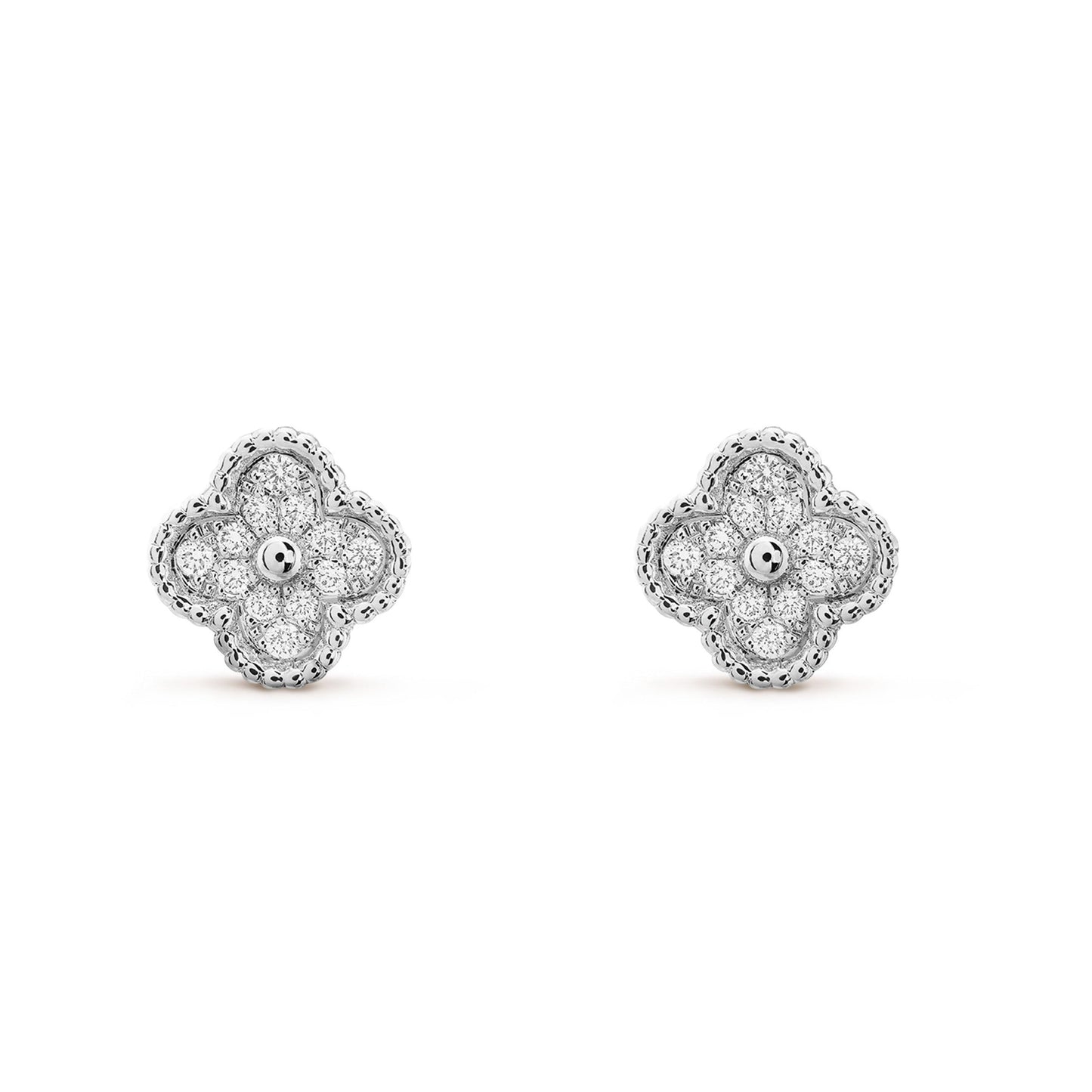[Love's Uplift]CLOVER MINI DIAMOND STUD EARRINGS