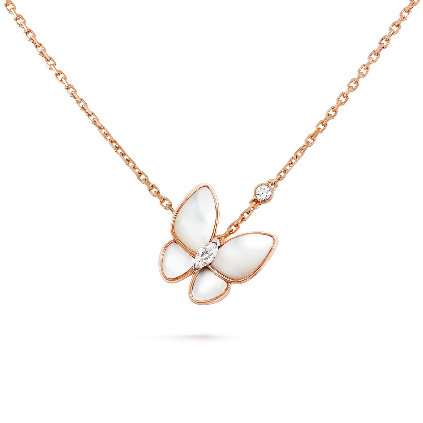 [Love's Uplift]BUTTERFLY MOP DIAMOND NECKLACE