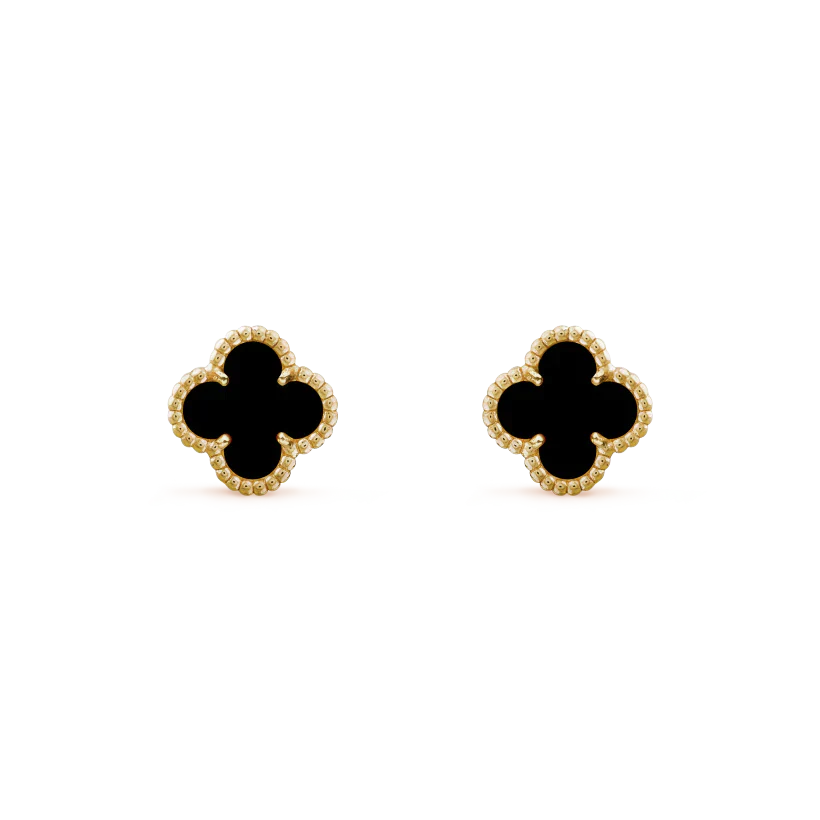 [Love's Uplift]CLOVER MINI 9.5MM BLACK MOP EARRINGS