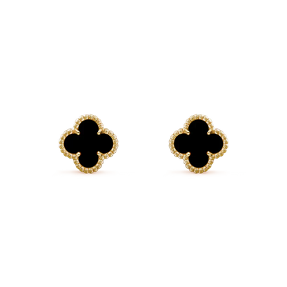 [Love's Uplift]CLOVER MINI 9.5MM BLACK MOP EARRINGS