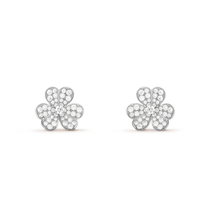 [Love's Uplift]CLOVER COMOS DIAMOND EARRINGS SILVER