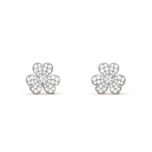 [Love's Uplift]CLOVER COMOS DIAMOND EARRINGS SILVER