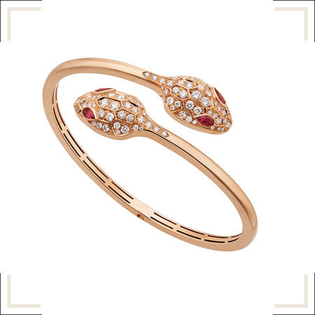 [Love's Uplift]SERPENTI BRACELET PINK GOLD DIAMOND DOUBLE SNAKE