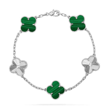 [Love's Uplift] CLOVER 5 MOTIF MALACHITE BRACELET COLLECTION