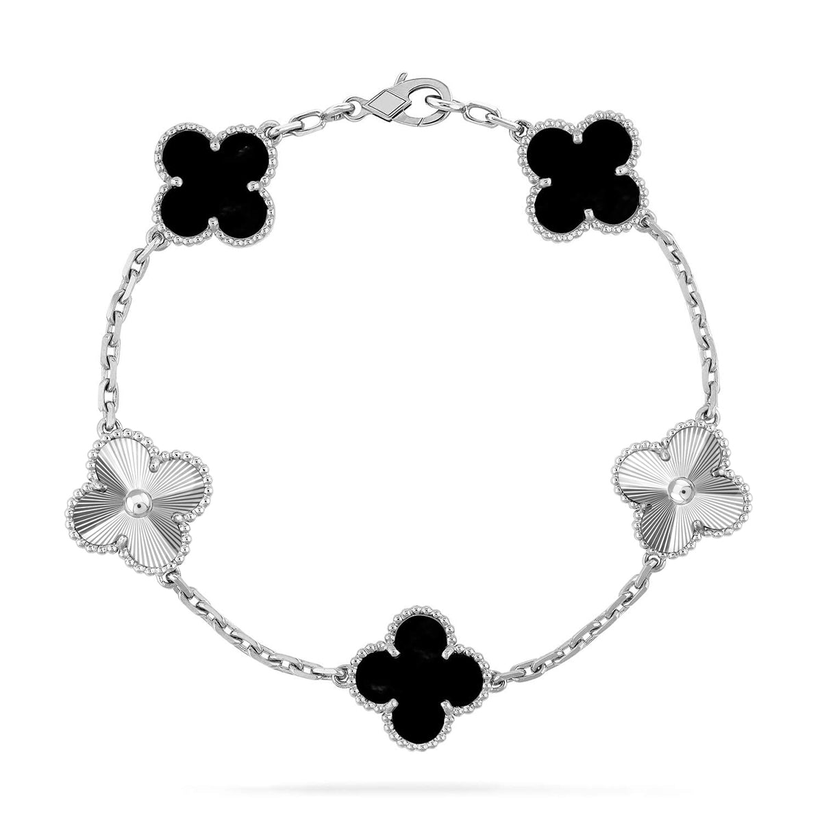 [Love's Uplift] CLOVER 5 MOTIF ONYXS BRACELET COLLECTION
