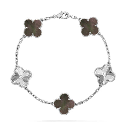 [Love's Uplift] CLOVER 5 MOTIF GRAY MOP BRACELET COLLECTION