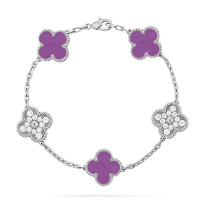 [Love's Uplift] CLOVER 5 MOTIF VIOLET BRACELET COLLECTION