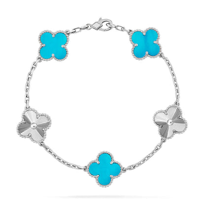 [Love's Uplift] CLOVER 5 MOTIF TURQUOISE BRACELET COLLECTION