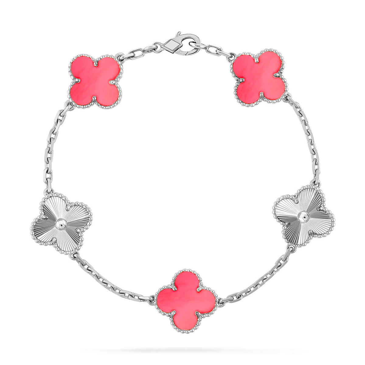 [Love's Uplift] CLOVER 5 MOTIFS  PINK MOP BRACELET COLLECTION