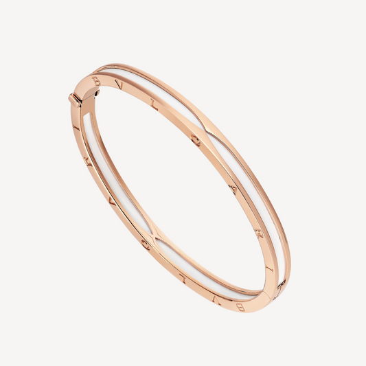 [Love's Uplift]ZERO 1 PINK GOLD WITH WHITE CERAMIC BRACELET