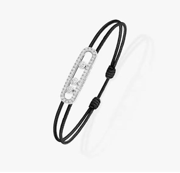 [Love's Uplift ]Messika Care(s) pink cord pavé bracelet