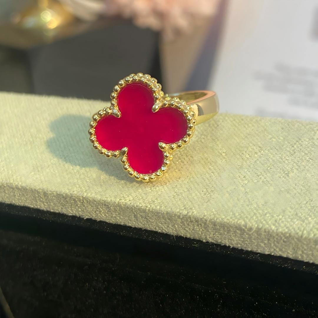 [Love's Uplift]NEW CLOVER PINK ENAMEL RINGS
