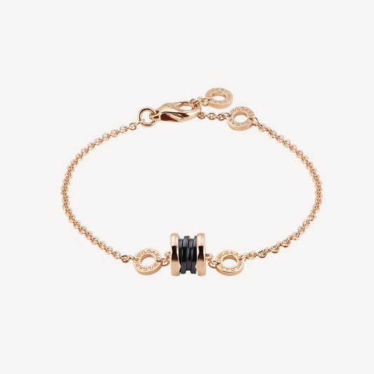 [Love's Uplift]ZERO 1 SOFT PINK GOLD AND BLACK CERAMIC BRACELET