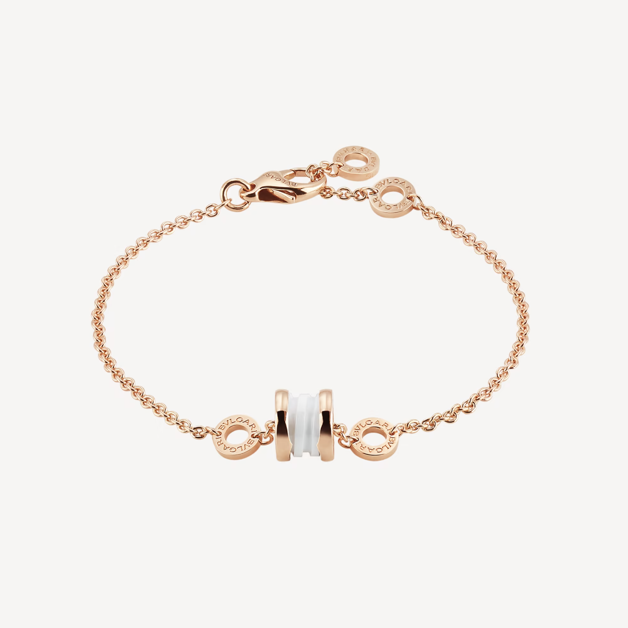 [Love's Uplift]ZERO 1 SOFT PINK GOLD AND WHITE CERAMIC BRACELET