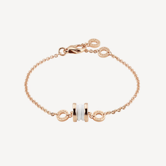 [Love's Uplift]ZERO 1 SOFT PINK GOLD AND WHITE CERAMIC BRACELET