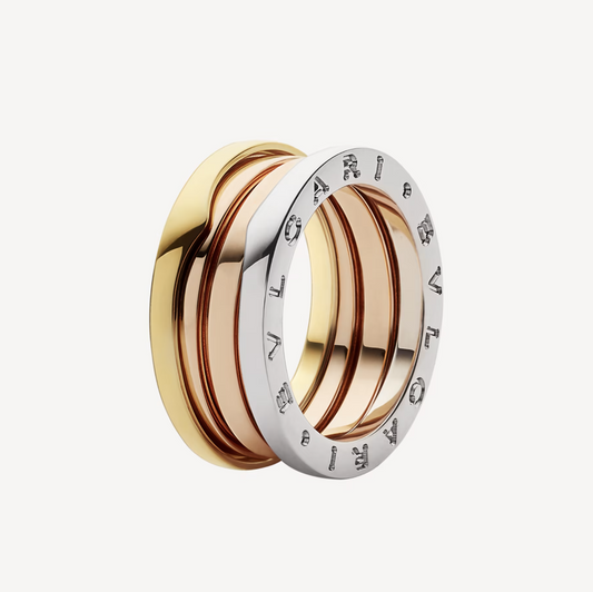 [Love's Uplift]ZERO 1 THREE-BAND ROSE WHITE AND YELLOW RING