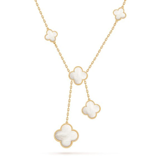 [Love's Uplift]CLOVER MOTHER OF PEARL NECKLACE 6 MOTIF