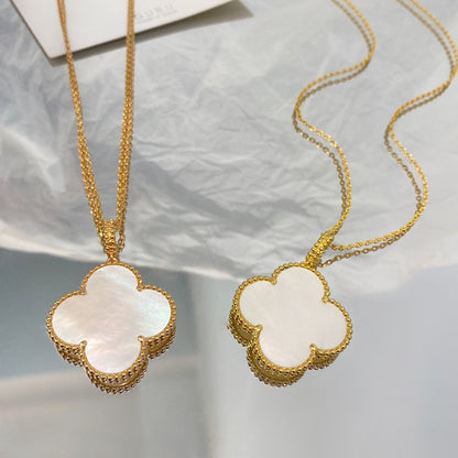 [Love's Uplift]CLOVER 25MM MOP LARGE PENDANT NECKLACE
