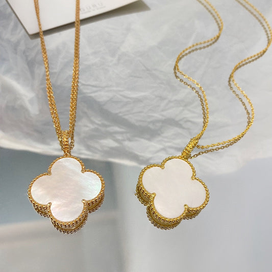 [Love's Uplift]CLOVER 25MM MOP LARGE PENDANT NECKLACE